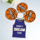 Daddy's Dream Team Basket - Personalized Acrylic Tag Keychain